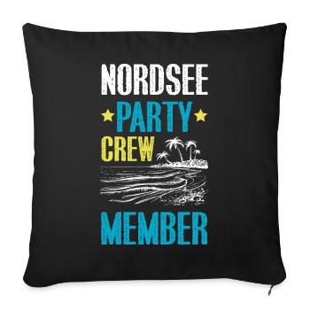 Équipage de la fête en mer du Nord - Housse de coussin décorative 45 x 45 cm - noir - Devant