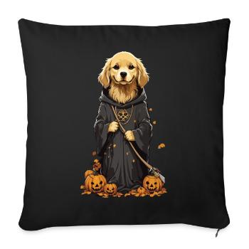 Cute Halloween Dog Design Dog Druid Outfit - Sofa pillowcase 17,3'' x 17,3'' (45 x 45 cm) - black - Front