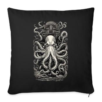 Vintage Octopus Japanese Tattoo Art Design - Housse de coussin décorative 45 x 45 cm - noir - Devant