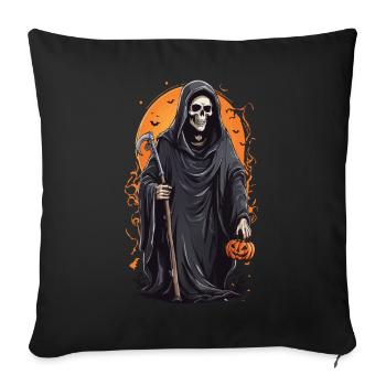 Conception de bonbons drôle Grim Reaper Halloween - Housse de coussin décorative 45 x 45 cm - noir - Devant