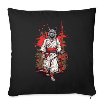 Dogs Yokai Art Japan Aesthetic Design - Sofa pillowcase 17,3'' x 17,3'' (45 x 45 cm) - black - Front