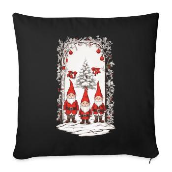 Gnome de Noël nordique Gnome de Noël - Housse de coussin décorative 45 x 45 cm - noir - Devant