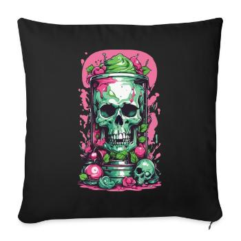 Pastel Goth Occult Skull Weirdcore Design - Sofa pillowcase 17,3'' x 17,3'' (45 x 45 cm) - black - Front