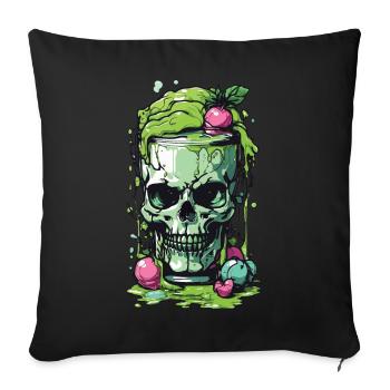 Poisonous gothique crâne Mug Halloween Design - Housse de coussin décorative 45 x 45 cm - noir - Devant