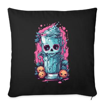 Occult Goth Kawaii Toxic Milkshake Design - Sofa pillowcase 17,3'' x 17,3'' (45 x 45 cm) - black - Front