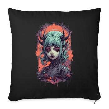 Gothic Demons Girl Victorian Style Design - Sofa pillowcase 17,3'' x 17,3'' (45 x 45 cm) - black - Front