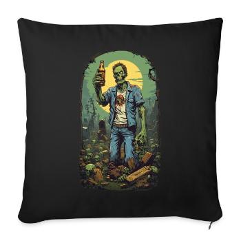 Lustiges Halloween Zombie Bier Retro Party Design - Sofakissenbezug 45 x 45 cm - Schwarz - Vorne