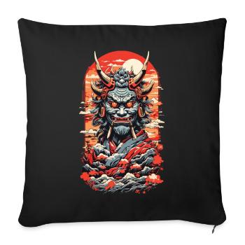 Vintage Japan Oni Demon Ukiyo-E Otaku Design - Sofa pillowcase 17,3'' x 17,3'' (45 x 45 cm) - black - Front