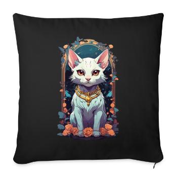 Cute Goth Cat Aesthetic Design - Sofa pillowcase 17,3'' x 17,3'' (45 x 45 cm) - black - Front