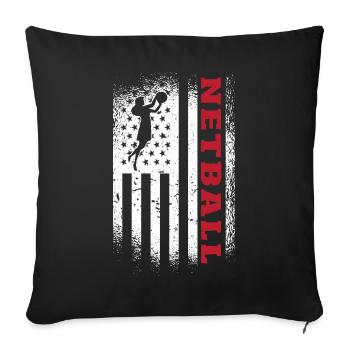 Love Netball Netball Player Gift - Sofa pillowcase 17,3'' x 17,3'' (45 x 45 cm) - black - Front