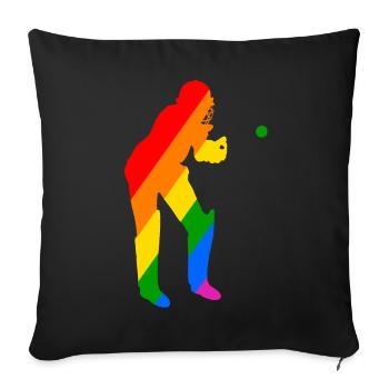 Gardien de guichet de cricket - Housse de coussin décorative 45 x 45 cm - noir - Devant