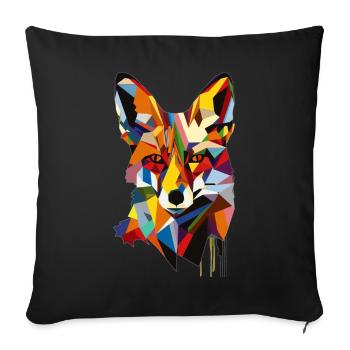 Fuchs - Sofakissenbezug 45 x 45 cm - Schwarz - Vorne