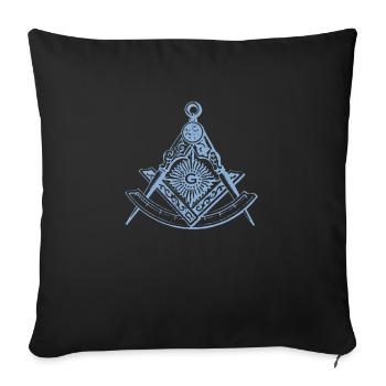 masonic symbol - Sofa pillowcase 17,3'' x 17,3'' (45 x 45 cm) - black - Front
