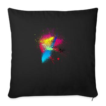 Design Abstrait Peinture - Housse de coussin décorative 45 x 45 cm - noir - Devant