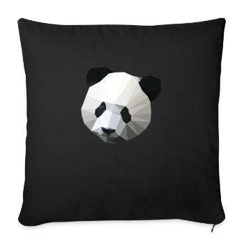Polygon Panda - Sofakissenbezug 45 x 45 cm - Schwarz - Vorne
