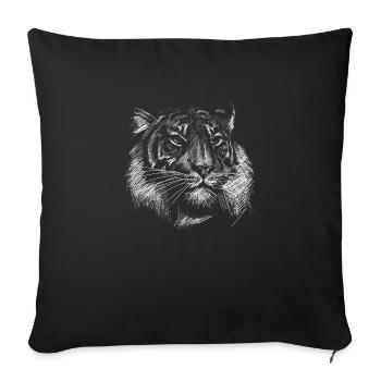 Tête de tigre - Housse de coussin décorative 45 x 45 cm - noir - Devant