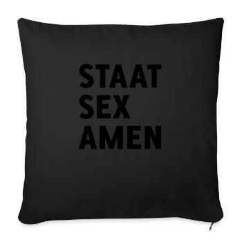 Staatsexamen (Staat Sex Amen) - Sofakissenbezug 45 x 45 cm - Schwarz - Vorne
