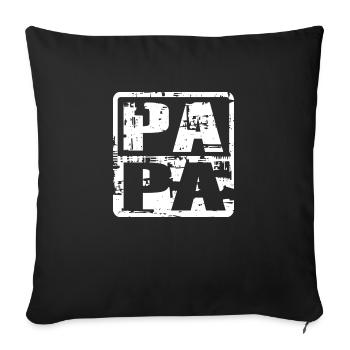 PAPA Blanc - Housse de coussin décorative 45 x 45 cm - noir - Devant