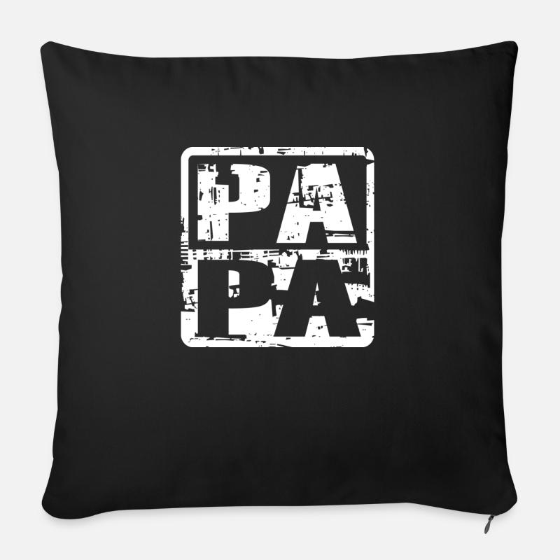 PAPA Vintage White - Sofa pillowcase 17,3'' x 17,3'' (45 x 45 cm) - black