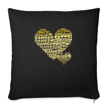 MERCI - Double Heart - Housse de coussin décorative 45 x 45 cm - noir - Devant