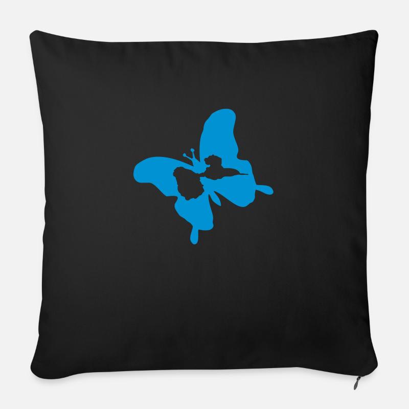 guadeloupe_papillon - Housse de coussin décorative 45 x 45 cm - noir