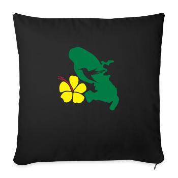 hummingbird La Martinique flowers island - Housse de coussin décorative 45 x 45 cm - noir - Devant
