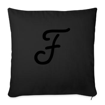 f - Sofakissenbezug 45 x 45 cm - Schwarz - Vorne