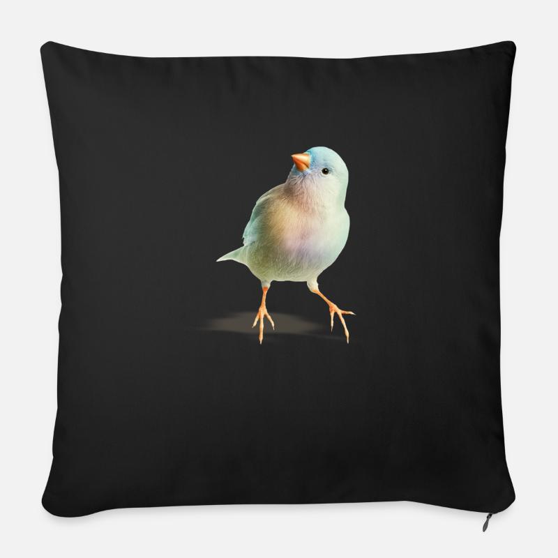 Nachdenklicher Vogel - Sofakissenbezug 45 x 45 cm - Schwarz