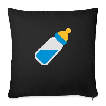 Baby bottle - Sofa pillowcase 17,3'' x 17,3'' (45 x 45 cm) - black - Front