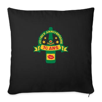 70 ans anniversaire bouteille - Housse de coussin décorative 45 x 45 cm - noir - Devant