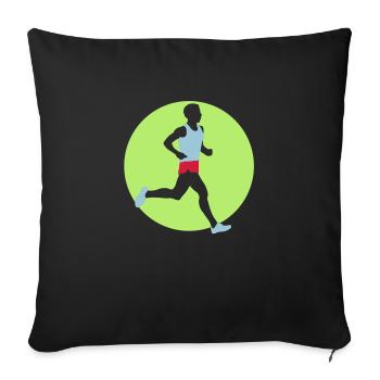 running_man_022013_a_3c - Housse de coussin décorative 45 x 45 cm - noir - Devant