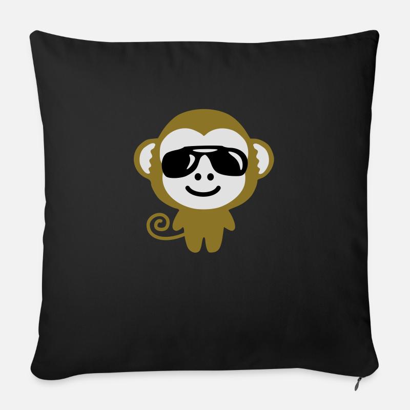 monkey_suglasses - Housse de coussin décorative 45 x 45 cm - noir