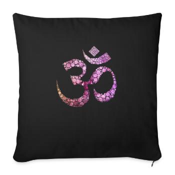 OM Meditation Buddhism pink - Sofa pillowcase 17,3'' x 17,3'' (45 x 45 cm) - black - Front