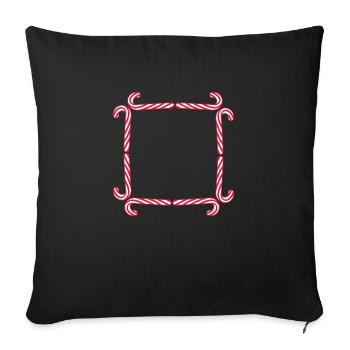 rahmen schild zuckerstange lecker suessigkeit zuck - Sofakissenbezug 45 x 45 cm - Schwarz - Vorne