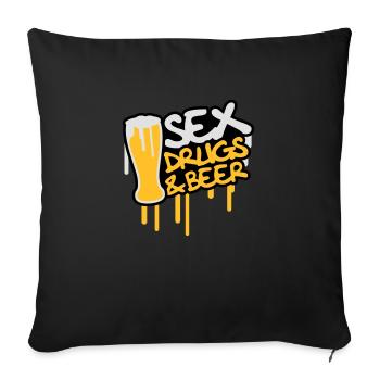 Sex Drugs And Beer - Housse de coussin décorative 45 x 45 cm - noir - Devant
