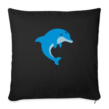 Dolphin - Sofa pillowcase 17,3'' x 17,3'' (45 x 45 cm) - black - Front