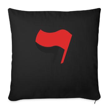 ROUGE NOIR ANTIFA DRAPEAU ANTIFEIXISTE pAIS FCKNZs - Housse de coussin décorative 45 x 45 cm - noir - Devant