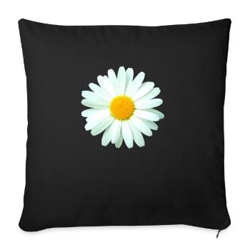 Marguerite - Housse de coussin décorative 45 x 45 cm - noir - Devant