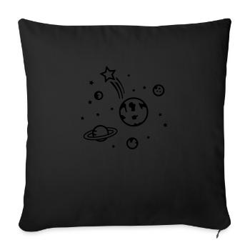 universe - Sofa pillowcase 17,3'' x 17,3'' (45 x 45 cm) - black - Front
