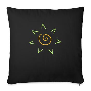 Spirale soleil soleil drôle ethno cadeau - Housse de coussin décorative 45 x 45 cm - noir - Devant