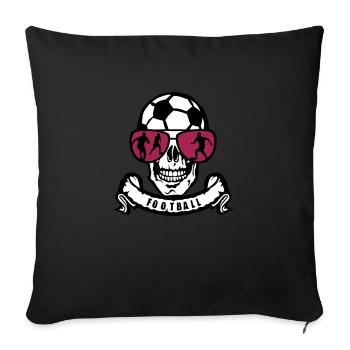 football head of death skull bezel banner ball - Sofa pillowcase 17,3'' x 17,3'' (45 x 45 cm) - black - Front