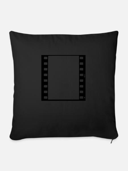 movie_vec_1 fr - Housse de coussin décorative 45 x 45 cm - noir