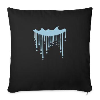 eau goutte d'eau piscine humide graf - Housse de coussin décorative 45 x 45 cm - noir - Devant