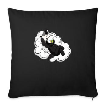 Unicorn on a cloud with lolly - Sofa pillowcase 17,3'' x 17,3'' (45 x 45 cm) - black - Front