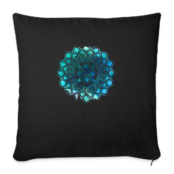 Mandala - Blue - Sofa pillowcase 17,3'' x 17,3'' (45 x 45 cm) - black - Front