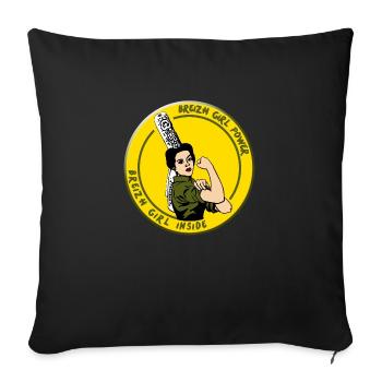 Breizh girl 2 - Housse de coussin décorative 45 x 45 cm - noir - Devant