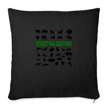 Respect all creatures - Sofakissenbezug 45 x 45 cm - Schwarz - Vorne