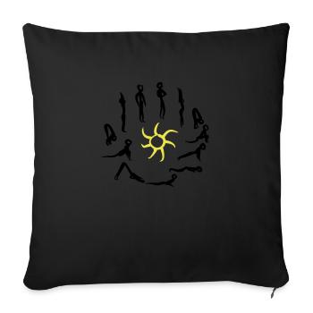 Yoga - Sun greeting - Sofa pillowcase 17,3'' x 17,3'' (45 x 45 cm) - black - Front