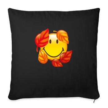 Smiley Autumn - Housse de coussin décorative 45 x 45 cm - noir - Devant