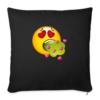 Smiley Glossy Barf Love - Housse de coussin décorative 45 x 45 cm - noir - Devant